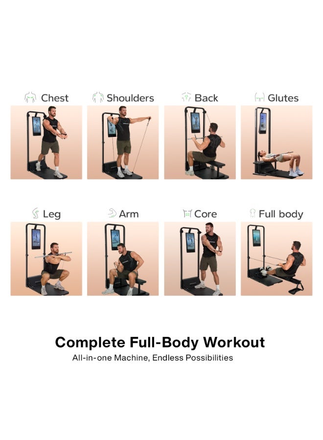 سبيديانس جيم مونستر 2، جهاز اللياقة الذكية المنزلي، جهاز تمارين منزلي معزز بالذكاء الاصطناعي، جهاز سميث متعدد الوظائف، معدات تدريب القوة للجسم بالكامل، محطة تمارين شاملة، وركس بلس - Image 3